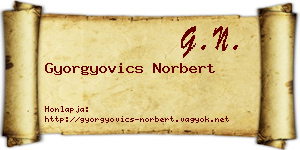 Gyorgyovics Norbert névjegykártya